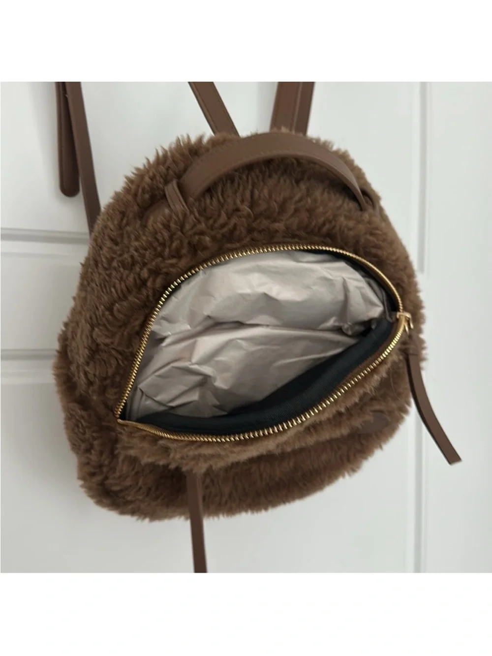Express Sherpa Mini Backpack in Brown